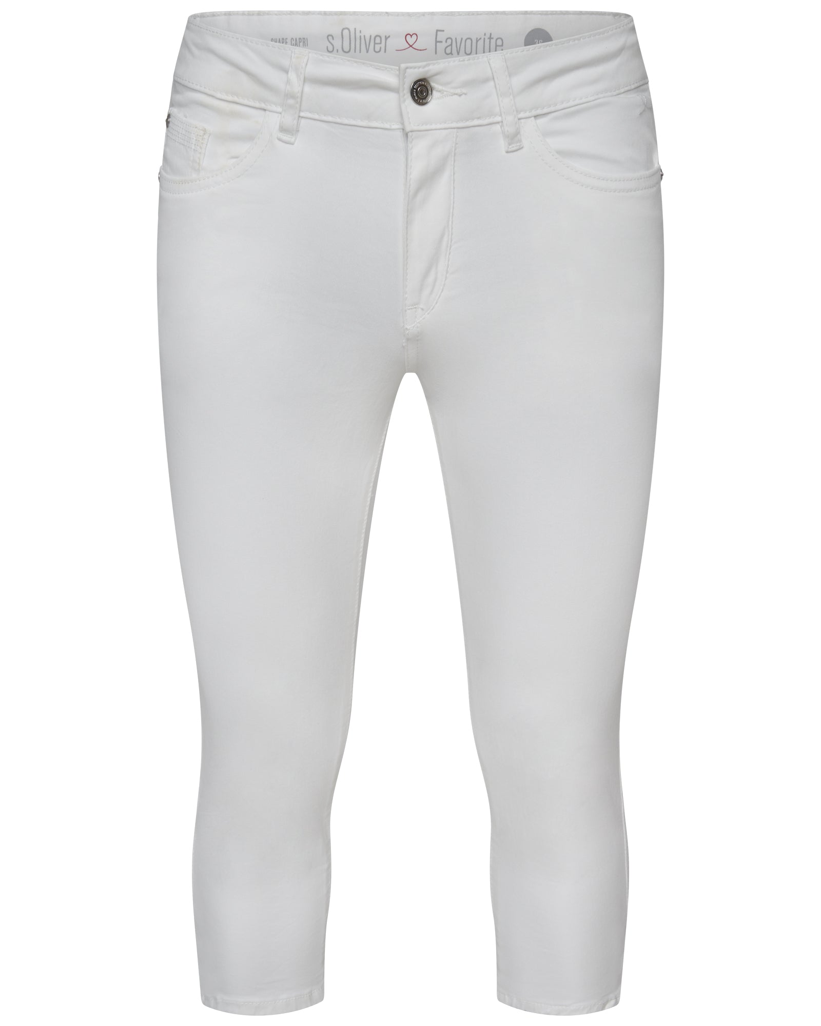 s.Oliver Damen Capri Hose Straight Leg Navy/Weiß Gr. XS S