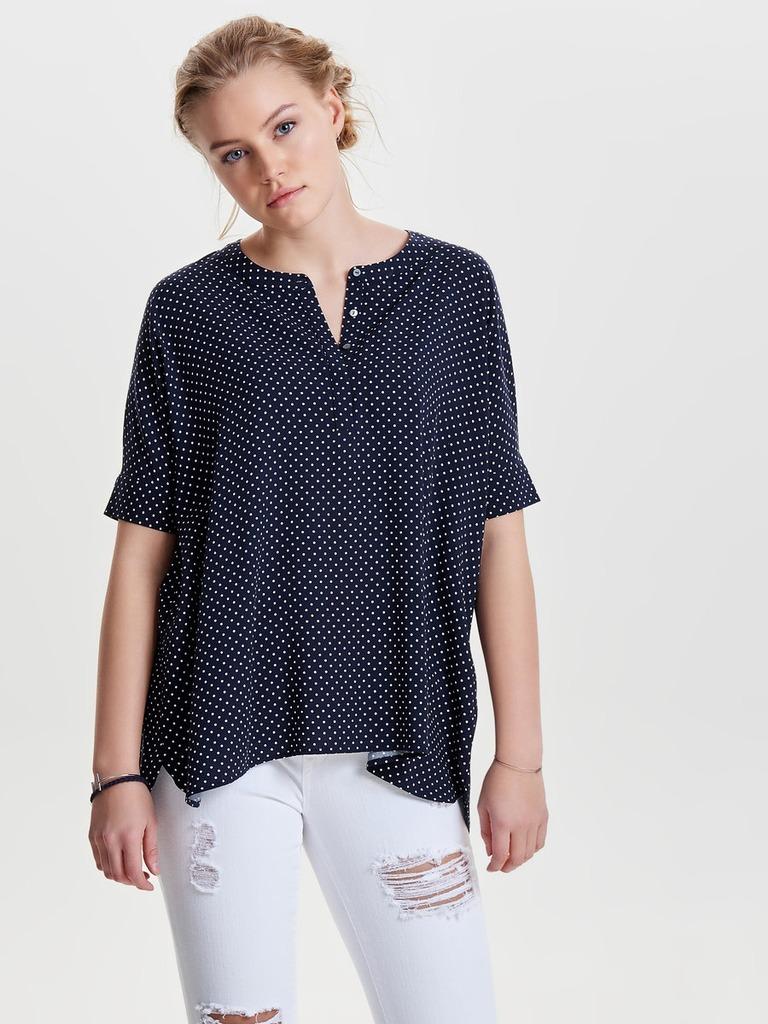 ONLY Damen T-Shirt onlZAFRAN S/S LOOSE TOP DOT WVN