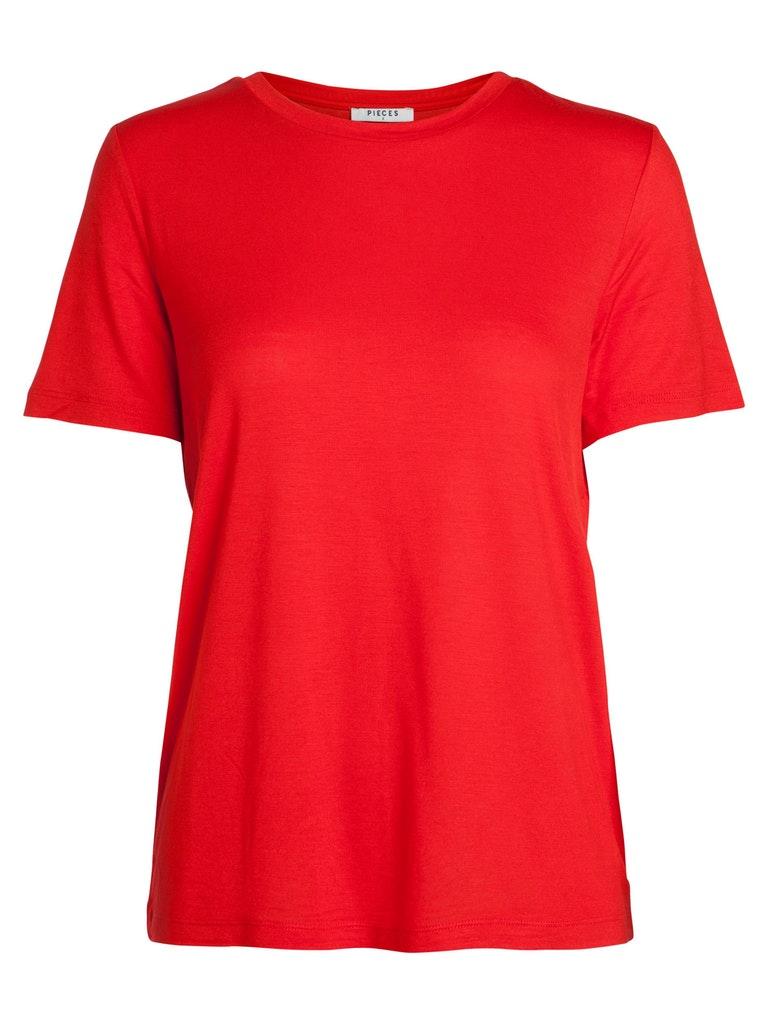 PIECES Damen T-Shirt PCBILLO SS O-NECK TEE SOLID NOOS