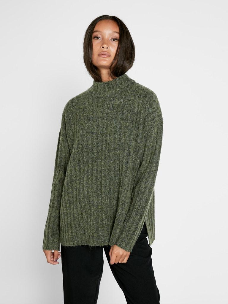 PIECES Damen Pullover PCSANNI LS WOOL KNIT NOOS
