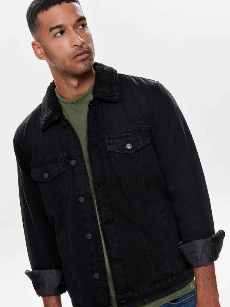 ONLY & SONS Herren Jacke ONSLOUIS Schwarz Baumwolle XS L XL XXL Neu 22013592