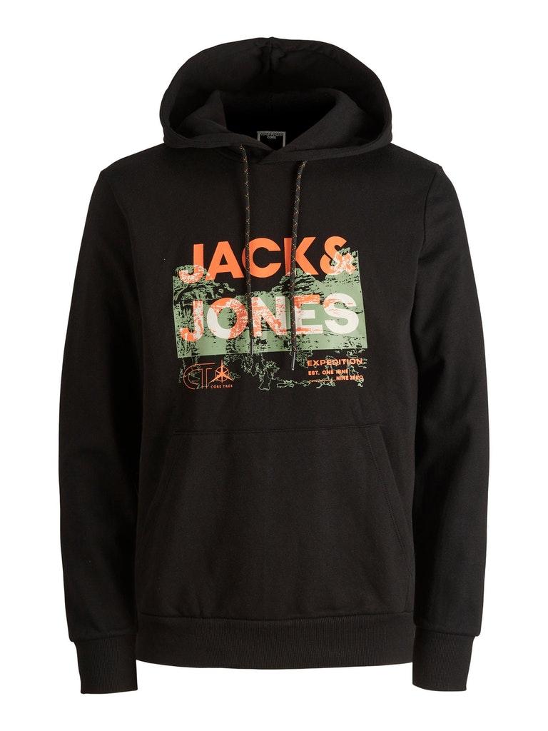 Jack & Jones Herren Hoodie JCOTREK LOGO SWEAT HOOD LN