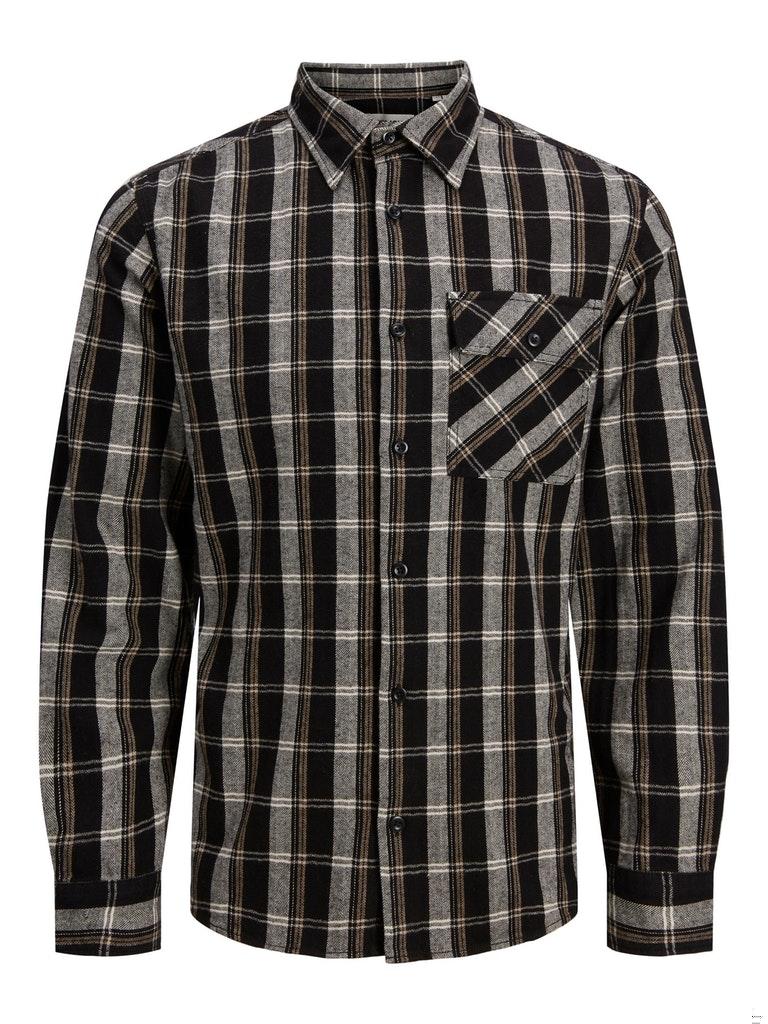 Jack & Jones Herren Hemd JCODESERT HERRINGBONE CHECK SHIRT LS LN