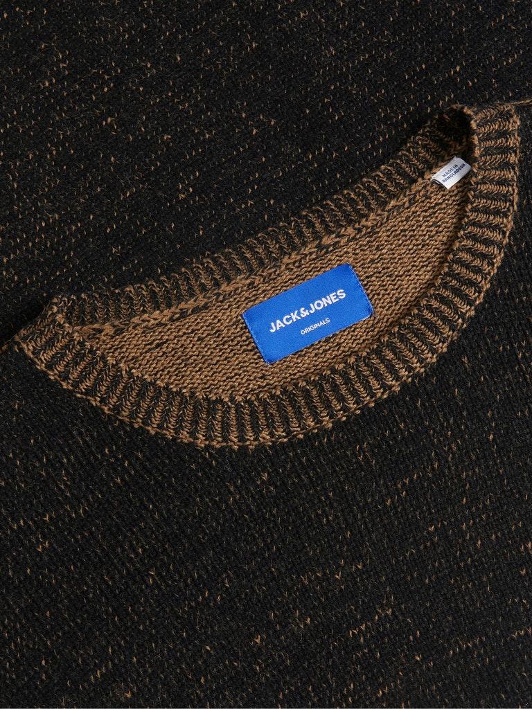 Jack & Jones Herren Pullover JOREDIT KNIT CREW NECK BLK LN