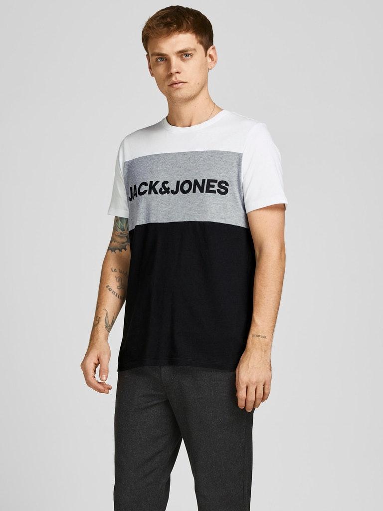 Jack & Jones Herren T-Shirt JJELOGO BLOCKING TEE SS NOOS