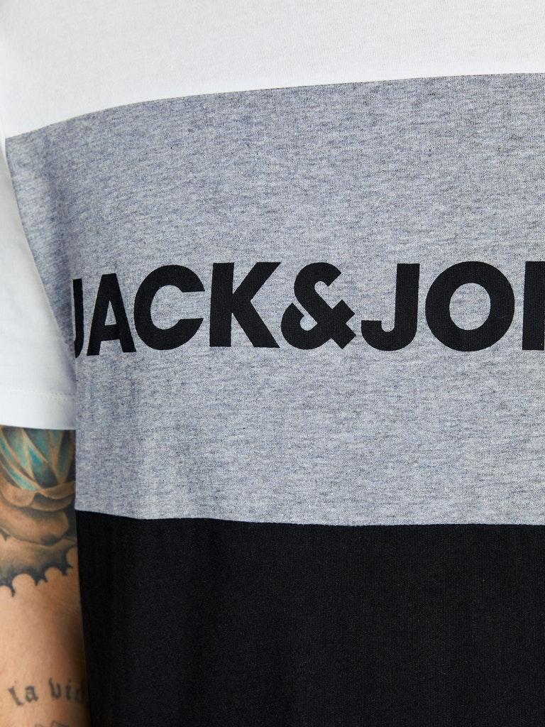 Jack & Jones Herren T-Shirt JJELOGO BLOCKING TEE SS NOOS