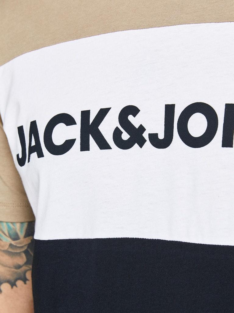 Jack & Jones Herren T-Shirt JJELOGO BLOCKING TEE SS NOOS