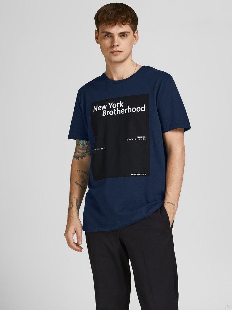 Jack & Jones Herren Hoodie JPRBLABROTHERHOOD SS TEE CREW NECK