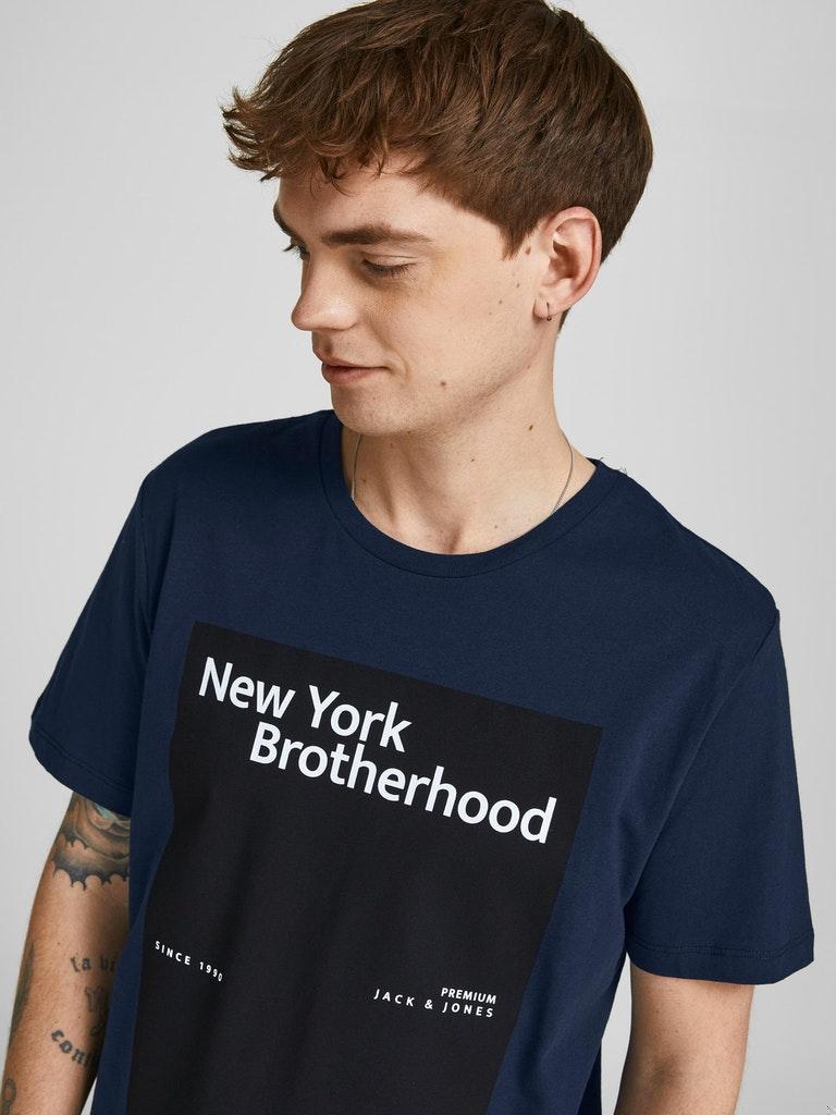 Jack & Jones Herren Hoodie JPRBLABROTHERHOOD SS TEE CREW NECK