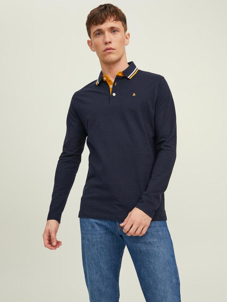 Jack & Jones Herren Poloshirt JJEPAULOS POLO LS NOOS