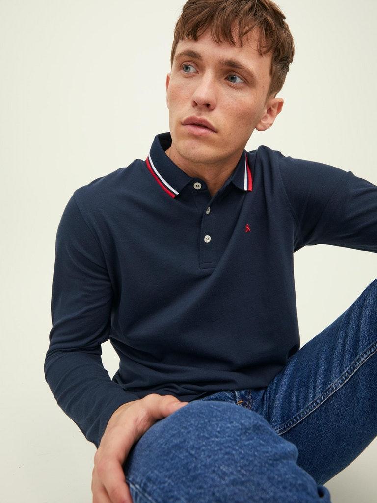 Jack & Jones Herren Poloshirt JJEPAULOS POLO LS NOOS