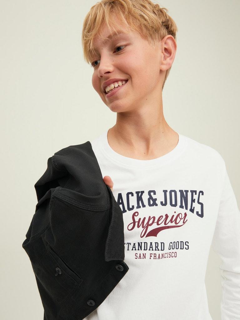 Jack & Jones Jungen T-Shirt JJELOGO TEE LS O-NECK 2COL AW22 NOOS JNR