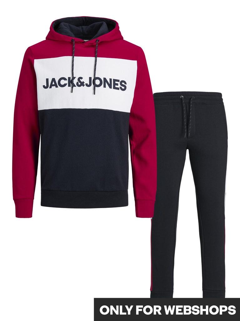 Jack & Jones Herren Hoodie JJELOGO BLOCKING SWEAT HOOD SET MP NOOS