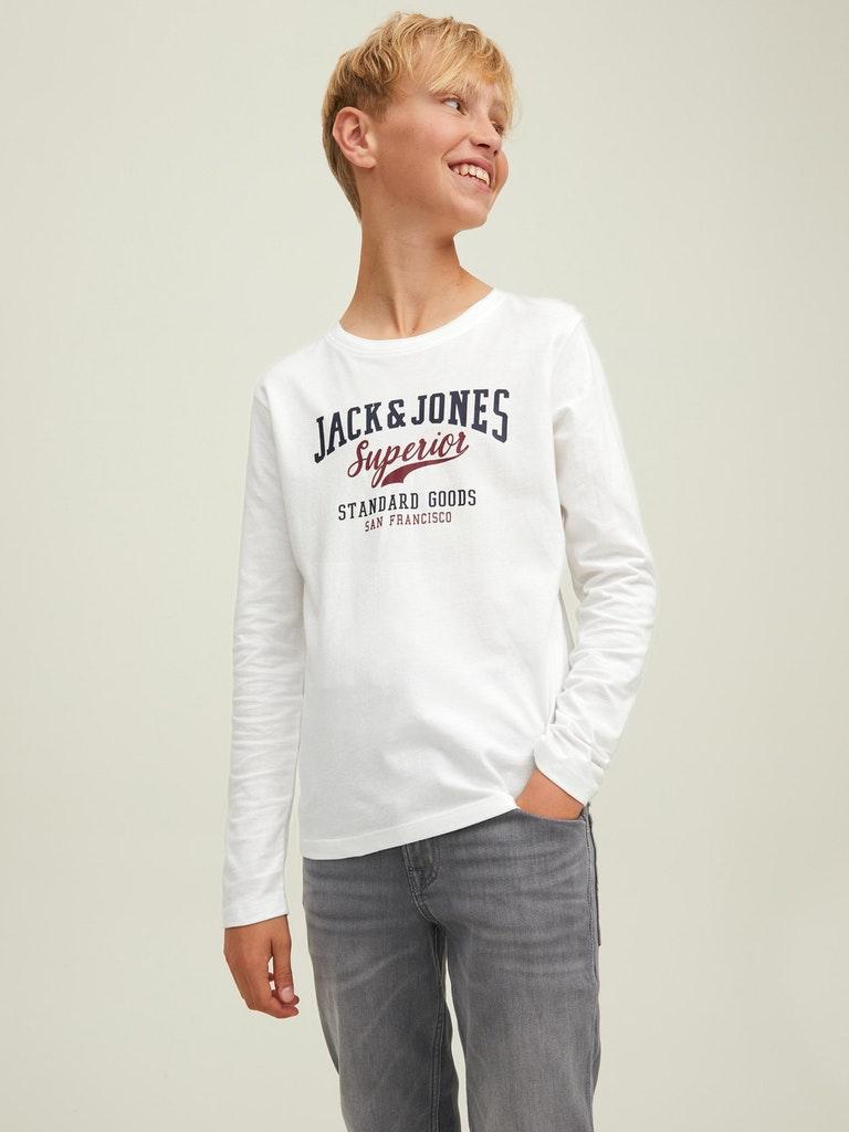 Jack & Jones Jungen T-Shirt JJELOGO TEE LS O-NECK 2COL AW22 NOOS JNR