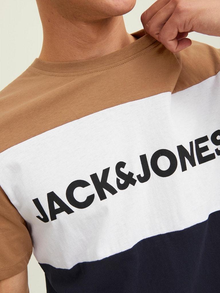 Jack & Jones Herren T-Shirt JJELOGO BLOCKING TEE SS NOOS