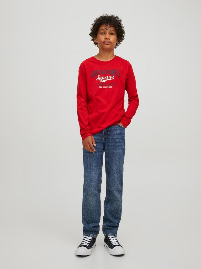 Jack & Jones Jungen T-Shirt JJELOGO TEE LS O-NECK 2COL AW22 NOOS JNR