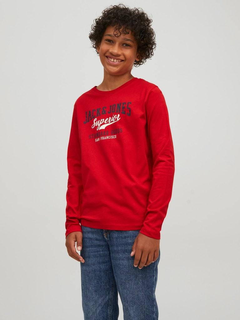 Jack & Jones Jungen T-Shirt JJELOGO TEE LS O-NECK 2COL AW22 NOOS JNR