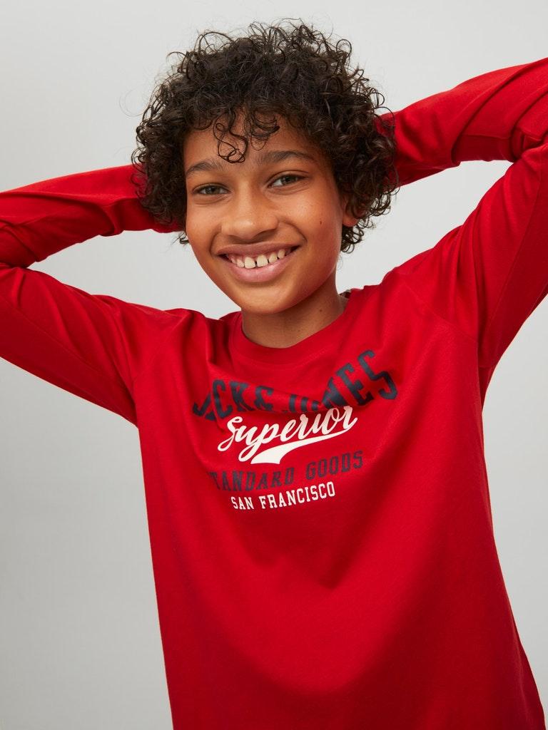 Jack & Jones Jungen T-Shirt JJELOGO TEE LS O-NECK 2COL AW22 NOOS JNR