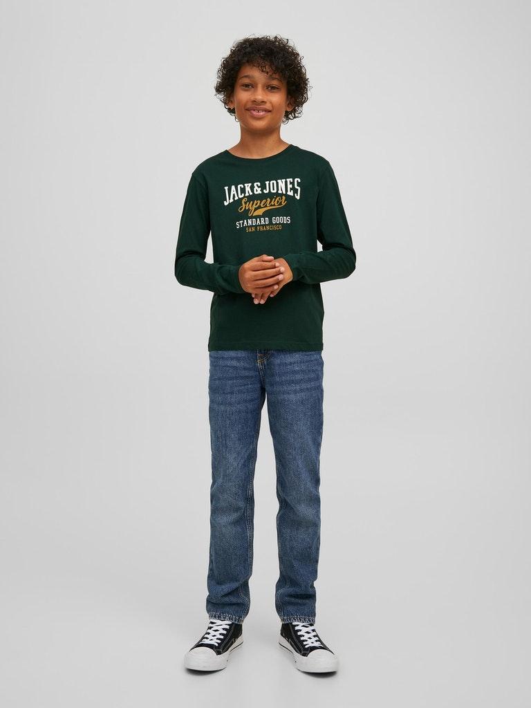 Jack & Jones Jungen T-Shirt JJELOGO TEE LS O-NECK 2COL AW22 NOOS JNR