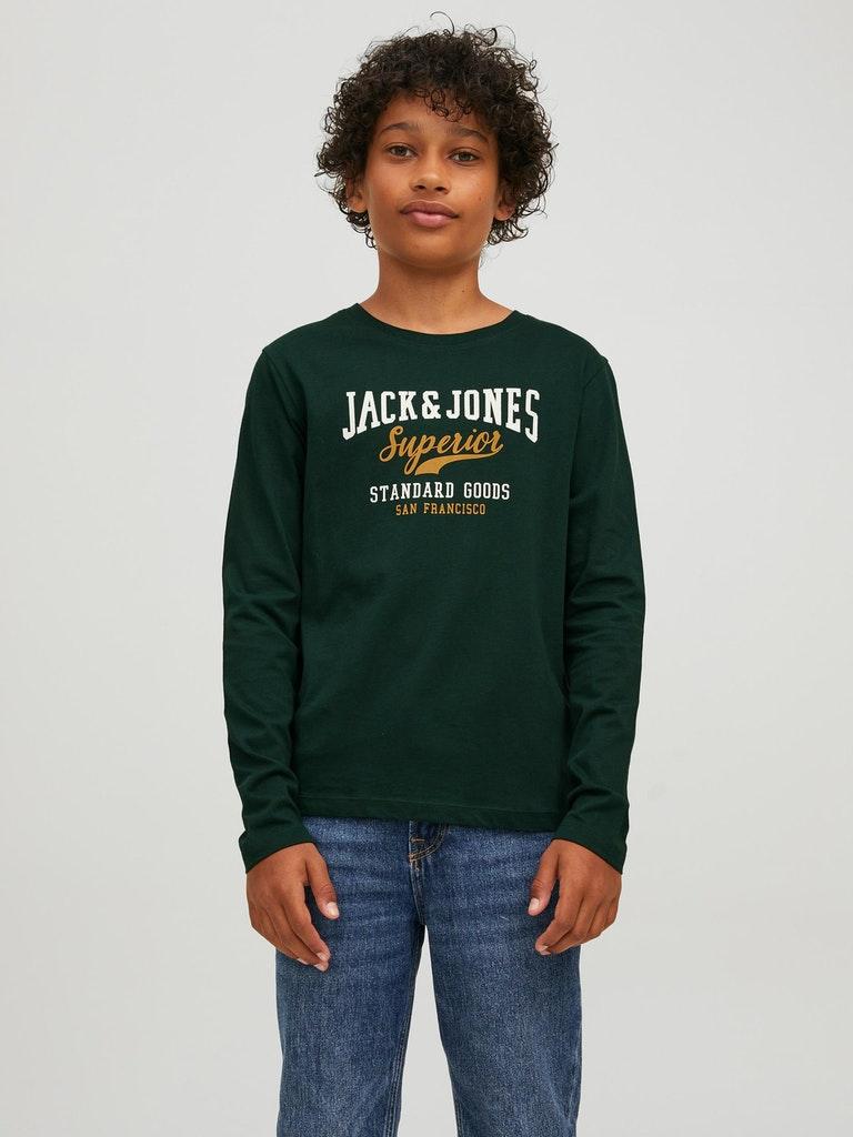 Jack & Jones Jungen T-Shirt JJELOGO TEE LS O-NECK 2COL AW22 NOOS JNR