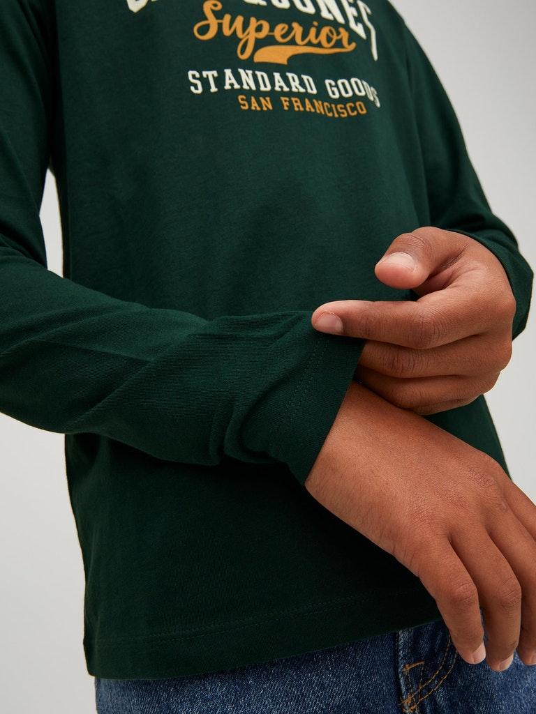 Jack & Jones Jungen T-Shirt JJELOGO TEE LS O-NECK 2COL AW22 NOOS JNR