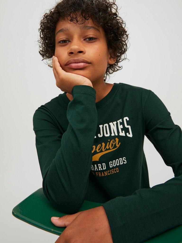 Jack & Jones Jungen T-Shirt JJELOGO TEE LS O-NECK 2COL AW22 NOOS JNR