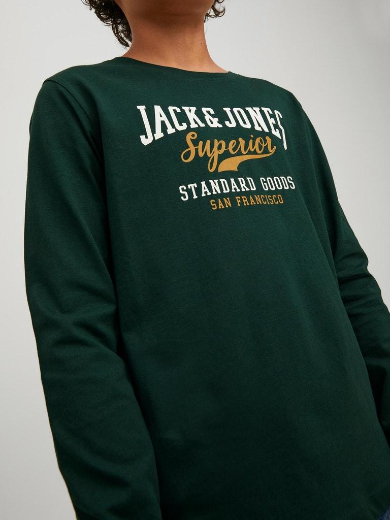 Jack & Jones Jungen T-Shirt JJELOGO TEE LS O-NECK 2COL AW22 NOOS JNR