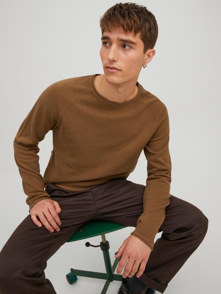 Jack & Jones Herren Pullover JJEHILL KNIT CREW NECK NOOS