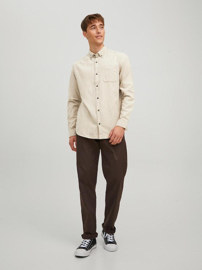 Jack & Jones Herren Hemd JJECLASSIC MELANGE SHIRT L/S AU22 SN