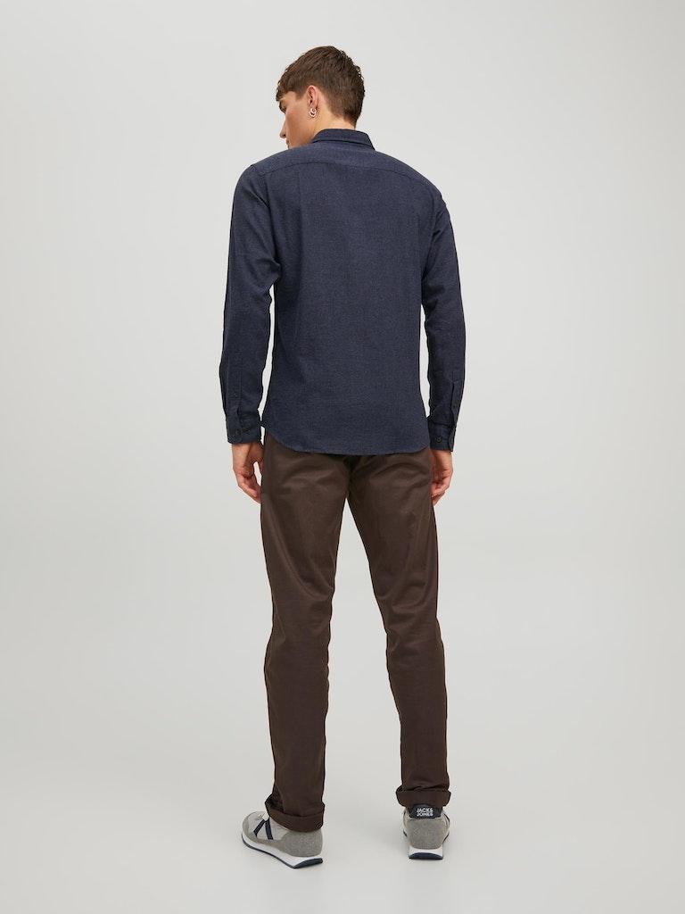 Jack & Jones Herren Hemd JJECLASSIC MELANGE SHIRT L/S AU22 SN