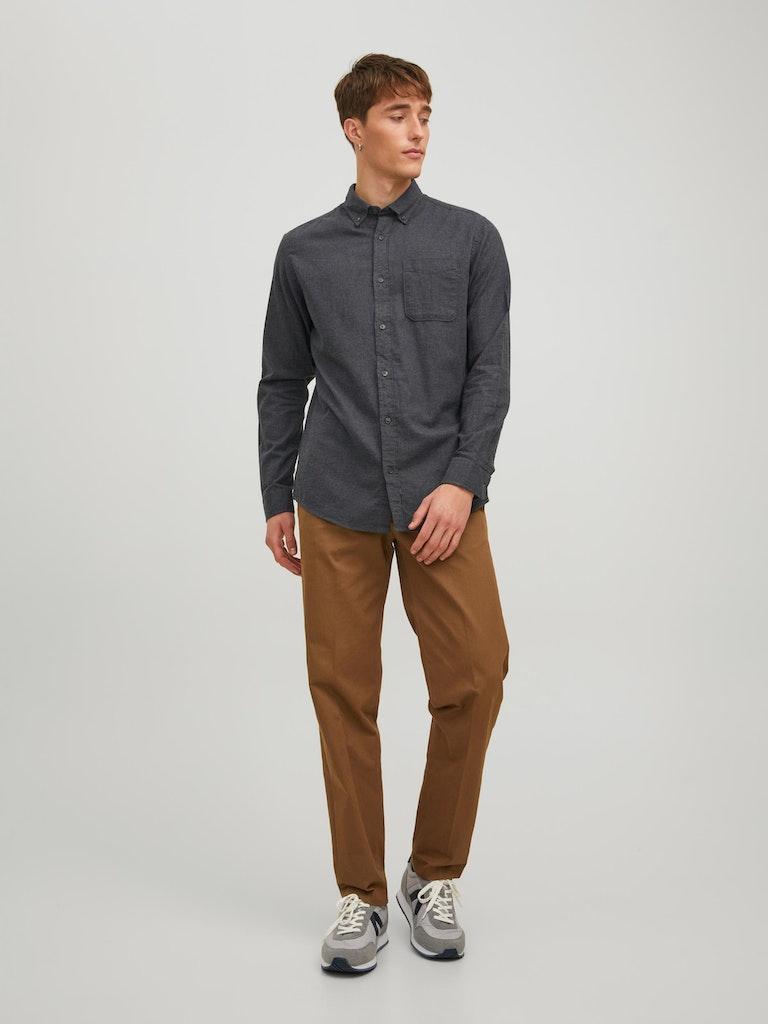 Jack & Jones Herren Hemd JJECLASSIC MELANGE SHIRT L/S AU22 SN