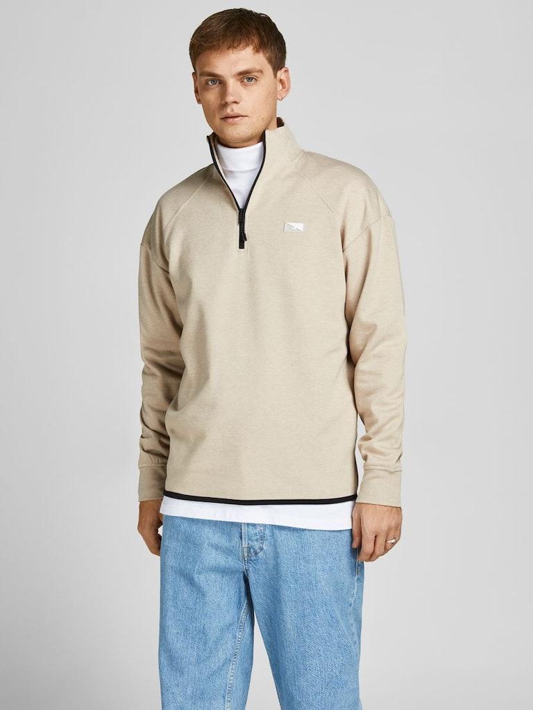 Jack & Jones Herren Pullover JCOAIR SWEAT HALF ZIP NOOS