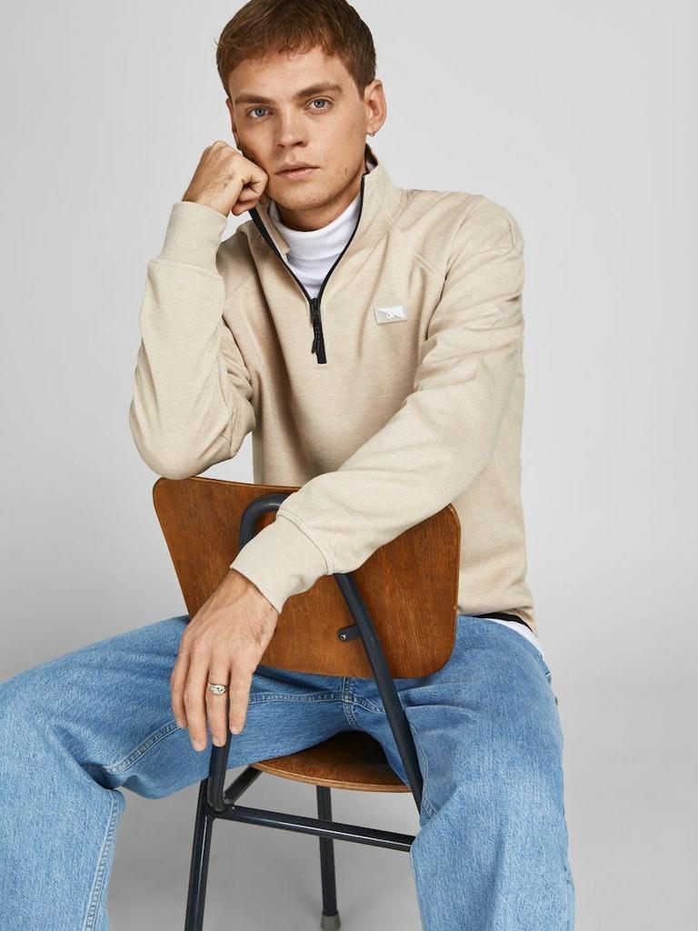 Jack & Jones Herren Pullover JCOAIR SWEAT HALF ZIP NOOS