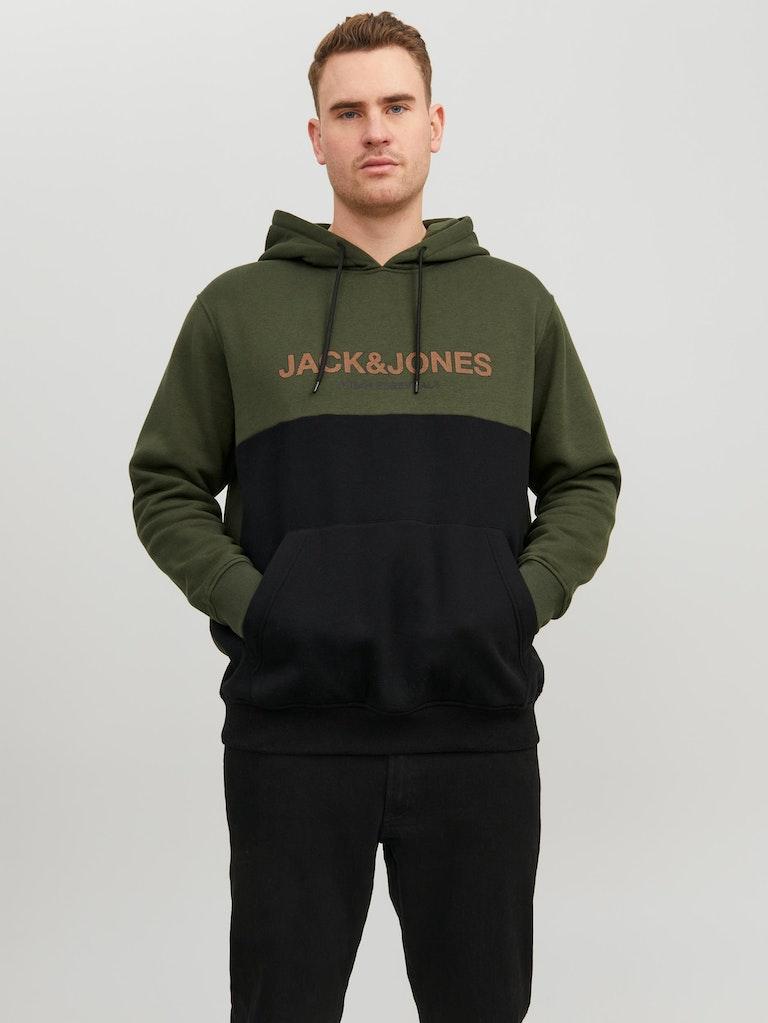 Jack & Jones Herren Hoodie JJEURBAN BLOCKING SWEAT HOOD NOOS PS