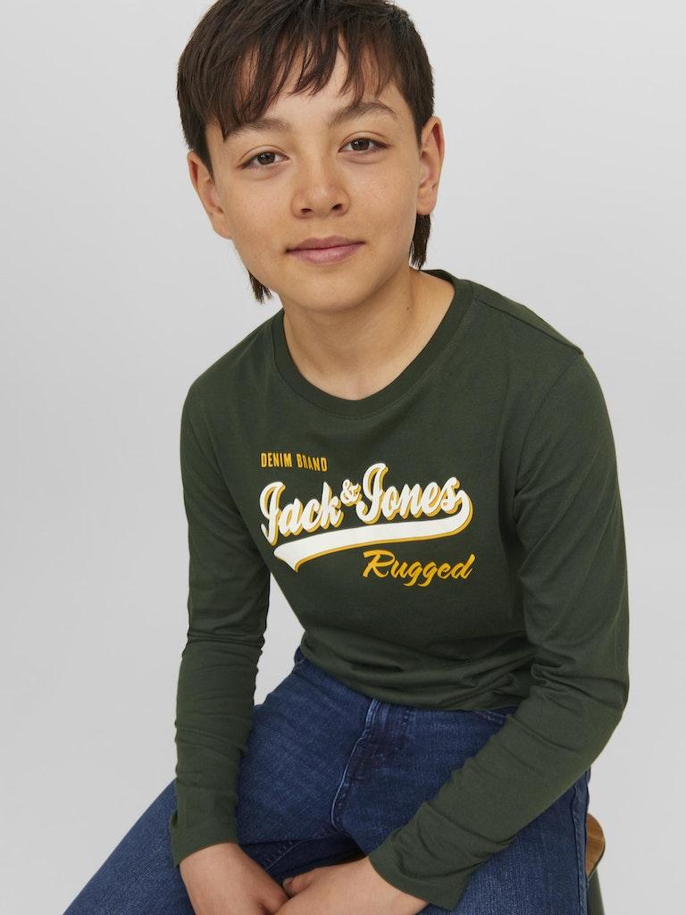 Jack & Jones Jungen T-Shirt JJELOGO TEE LS NECK 2 COL 23/24 NOOS JNR