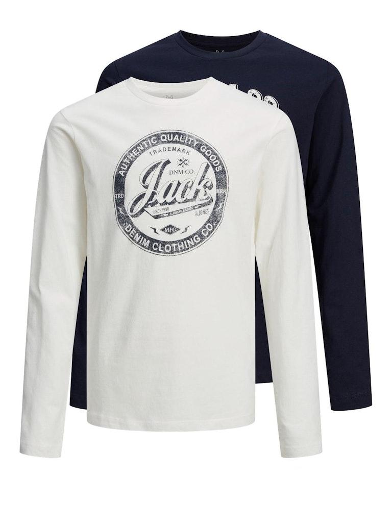 Jack & Jones Jungen T-Shirt JJEJEANS TEE LS O- NOOS 22/23 2PK MP JNR