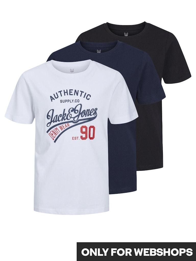 Jack & Jones Jungen T-Shirt JJETHAN TEE  SS CREW NE  3PK MP NOOS JNR