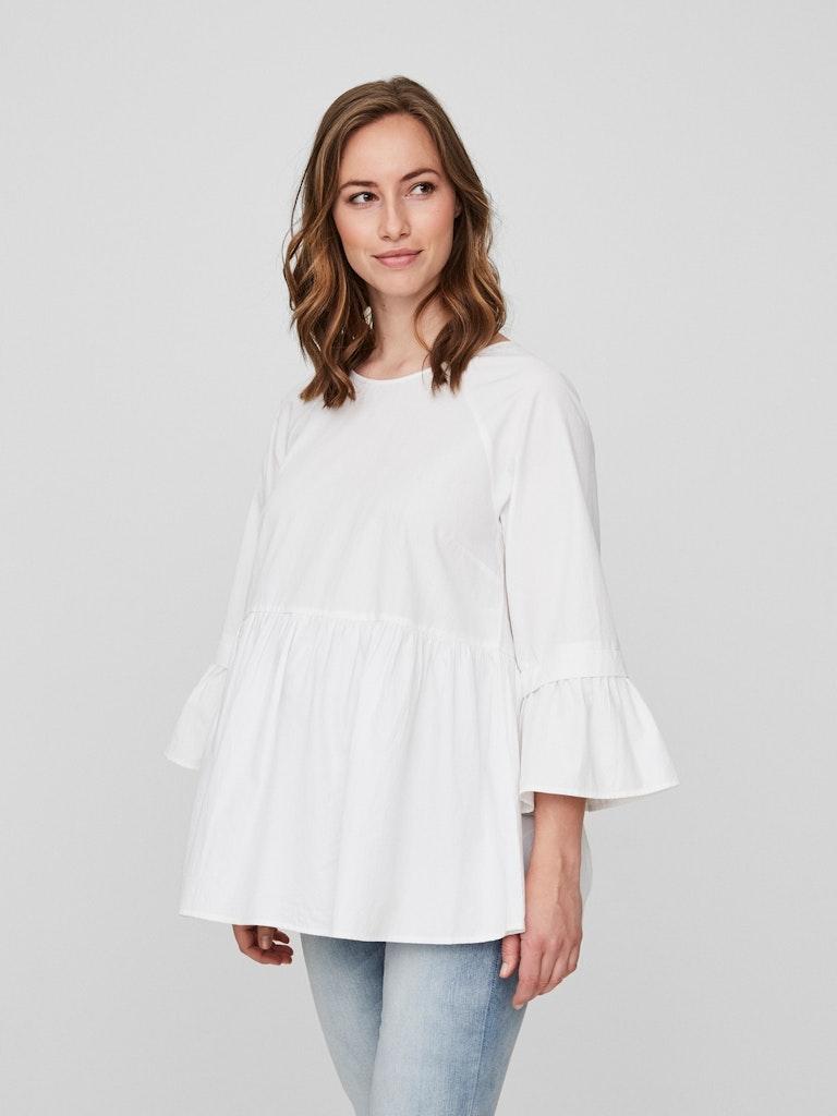 MAMALICIOUS Damen T-Shirt MLLIVA 3/4 WOVEN TOP A.