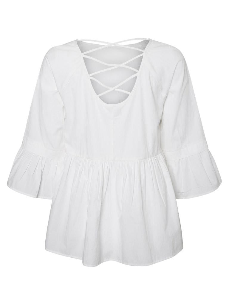 MAMALICIOUS Damen T-Shirt MLLIVA 3/4 WOVEN TOP A.