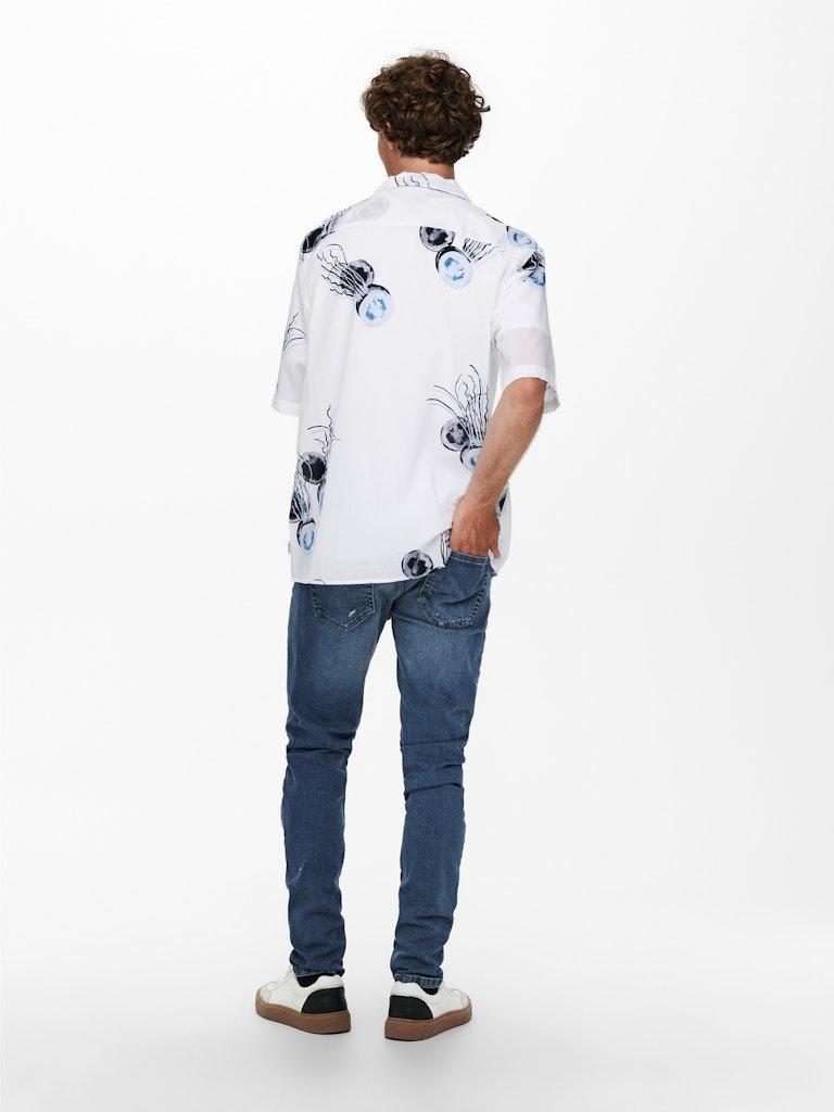 ONLY&SONS Herren Jeans ONSWARP LIFE SKINNY BLUE DAMAGE PK 9625