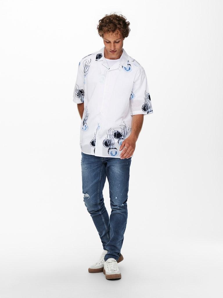 ONLY&SONS Herren Jeans ONSWARP LIFE SKINNY BLUE DAMAGE PK 9625