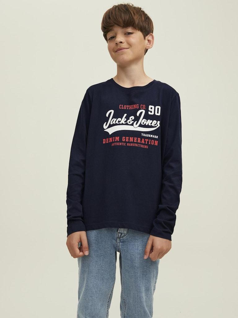 Jack & Jones Jungen T-Shirt JJELOGO TEE LS O-NECK 2COL AW22 NOOS JNR