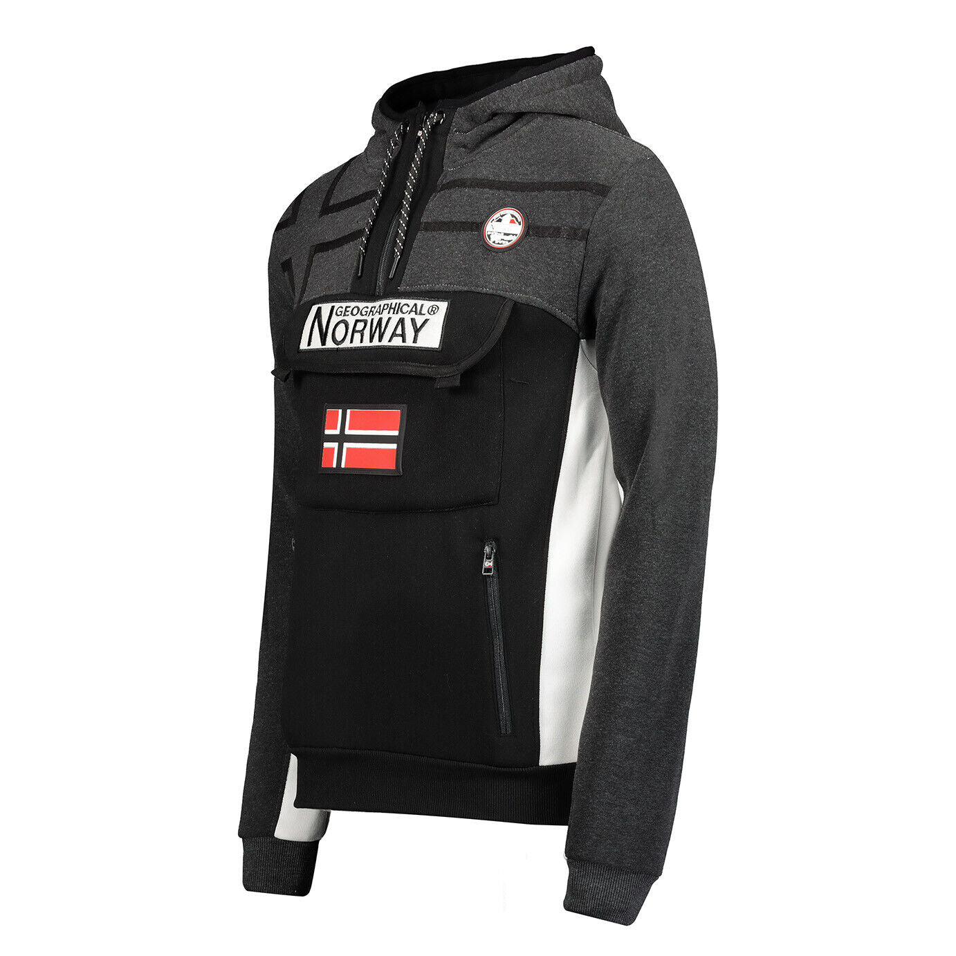 Geographical Norway Herren Hoodie Fitakol – Sweatshirt mit Kapuze & Norwegen-Flagge
