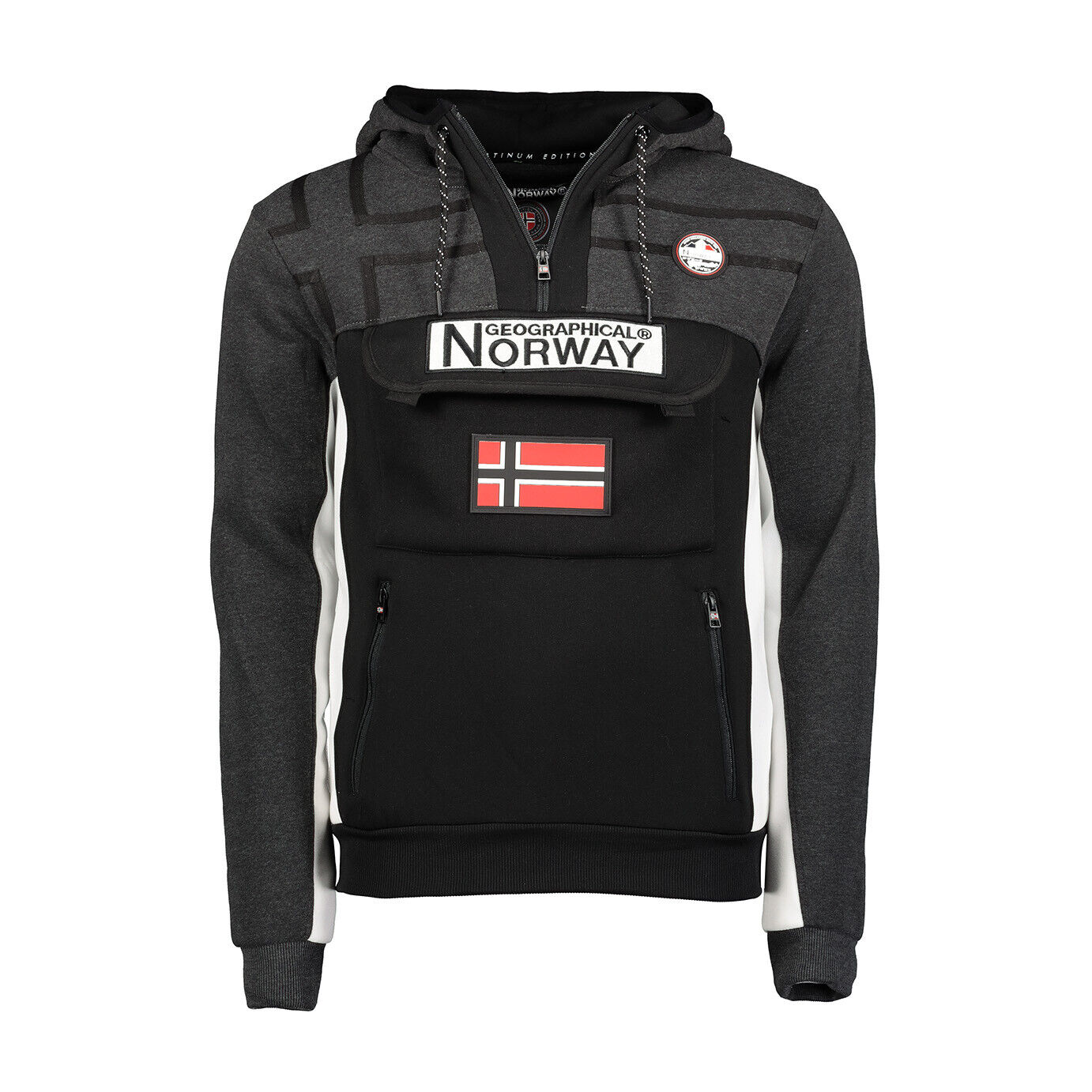 Geographical Norway Herren Hoodie Fitakol – Sweatshirt mit Kapuze & Norwegen-Flagge