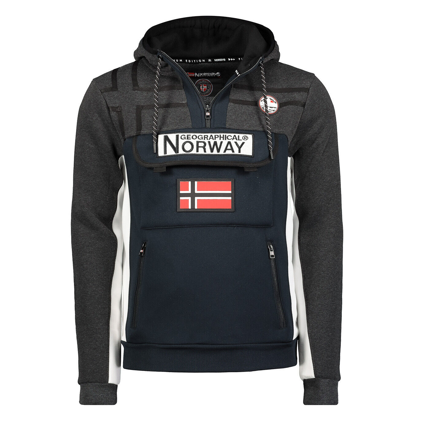 Geographical Norway Herren Hoodie Fitakol – Sweatshirt mit Kapuze & Norwegen-Flagge
