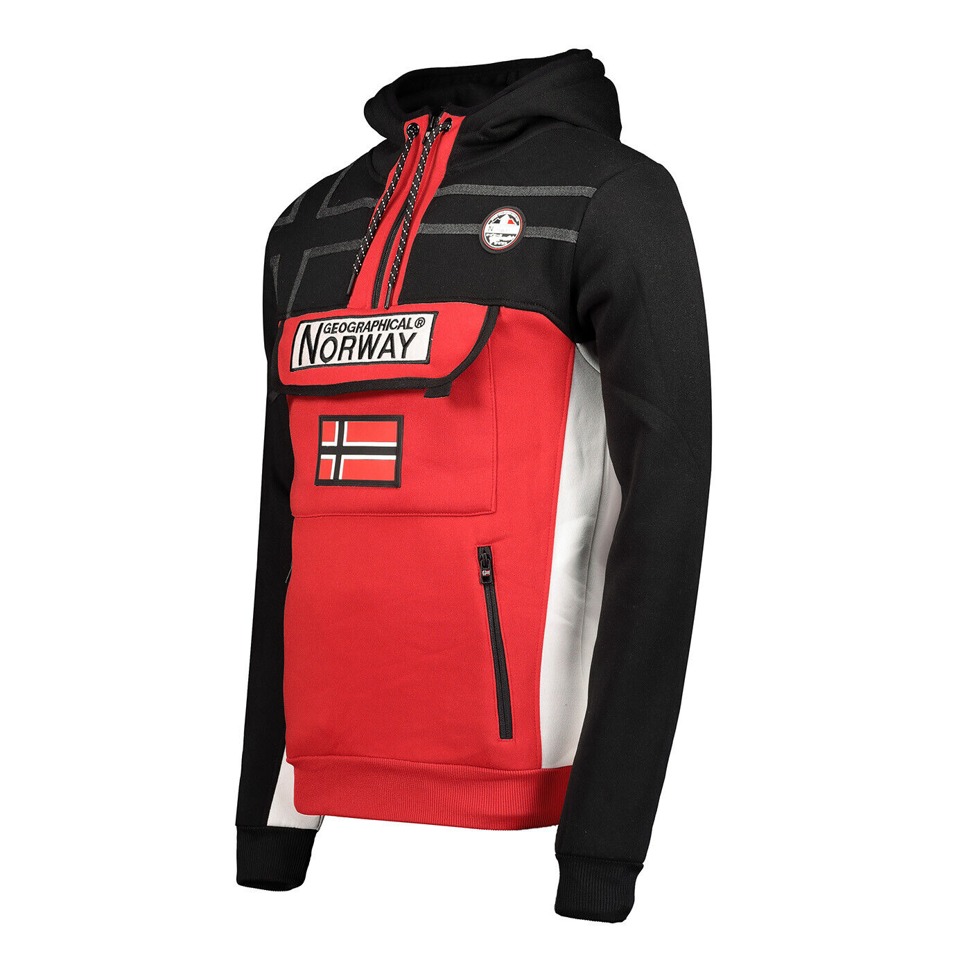 Geographical Norway Herren Hoodie Fitakol – Sweatshirt mit Kapuze & Norwegen-Flagge