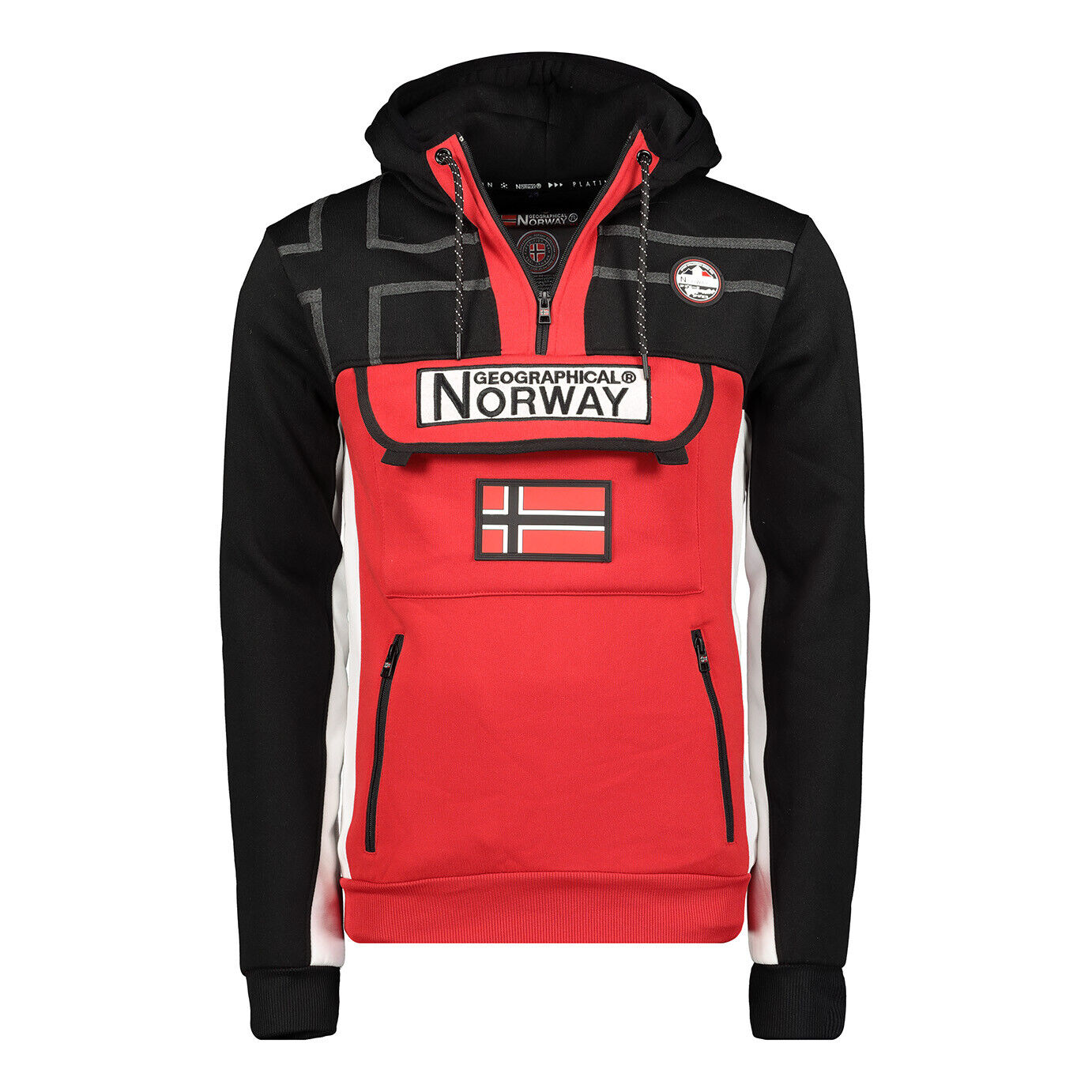 Geographical Norway Herren Hoodie Fitakol – Sweatshirt mit Kapuze & Norwegen-Flagge