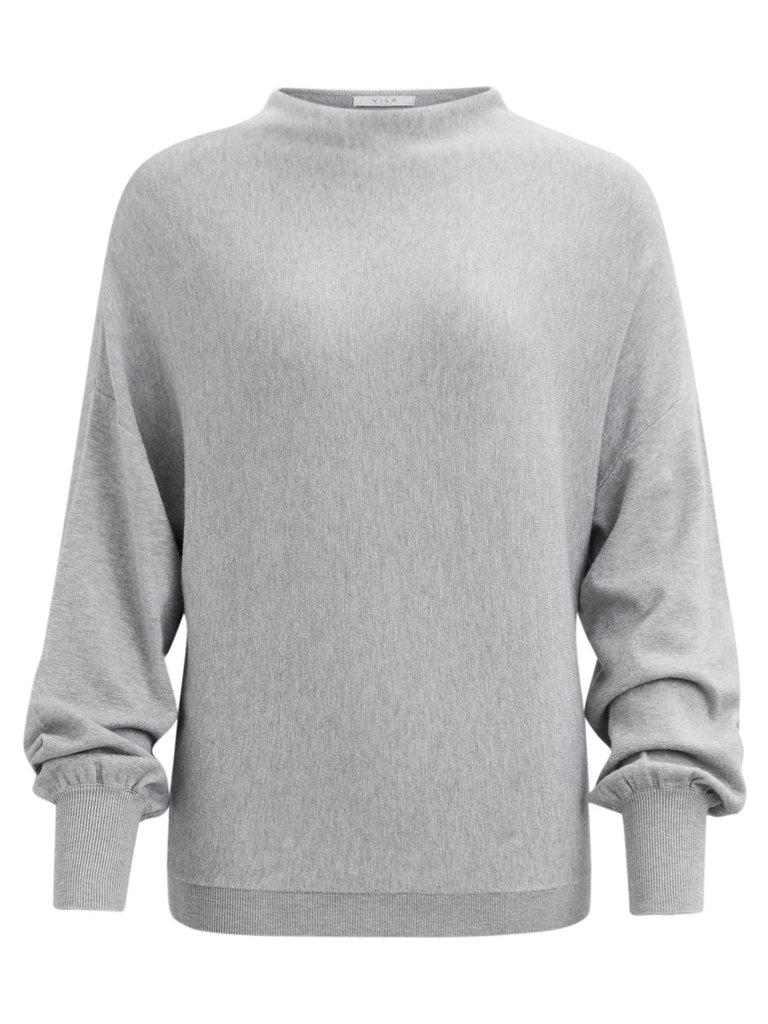 VILA Damen Pullover Strickoberteil mit Stehkragen & Lockere Passform