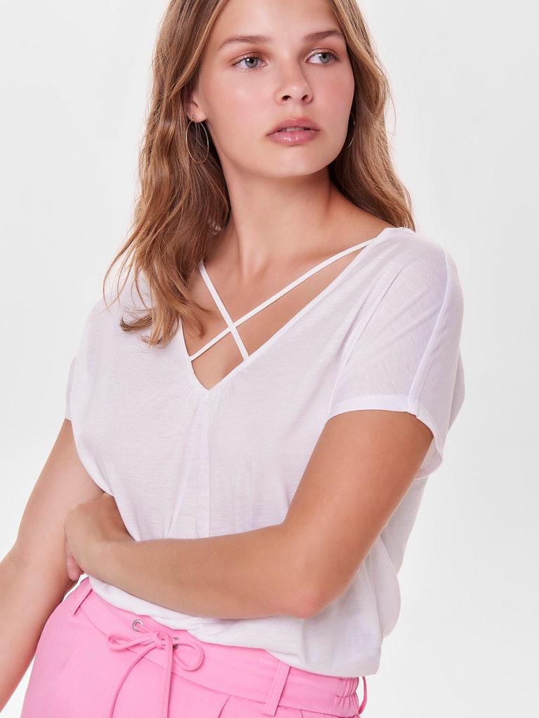 ONLY Damen T-Shirt ONLMIMI S/S LONG TOP JRS