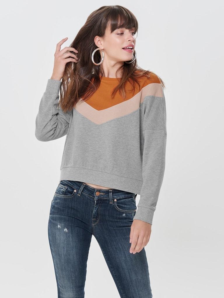 ONLY Damen Pullover ONLGIGI L/S BLOCK BATWING O-NECK SWT